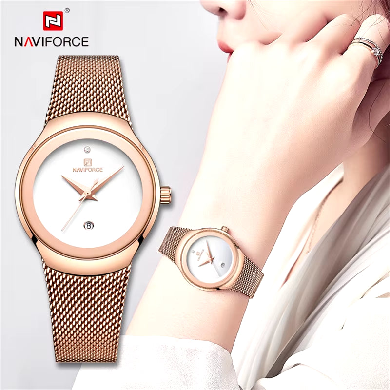 Watch Women Fashion Dress Quartz Watches Lady Stainless Steel Waterproof Wristwatch Simple Girl Clock Relogio Feminino