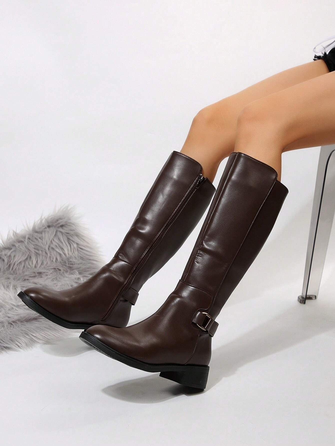 Thigh High Boots for Women 2024 Spring Autumn New Arrivals Winter Plush over the Knee Boots Petite Size