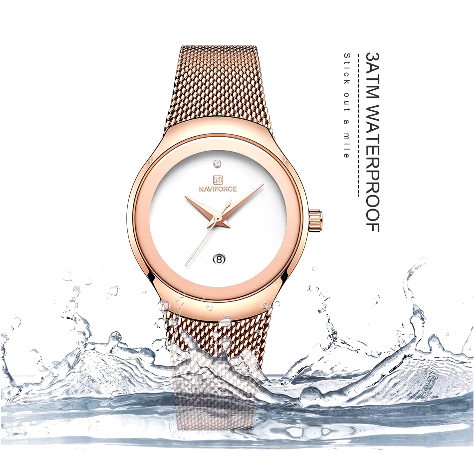 Watch Women Fashion Dress Quartz Watches Lady Stainless Steel Waterproof Wristwatch Simple Girl Clock Relogio Feminino