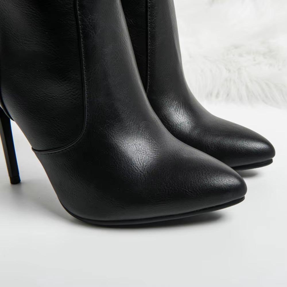 Womens Winter Boots Stiletto High Heels Pointed Toe Thigh High Boots Black Brown Knee High Shoes Fashion Autumn Winter Shoes