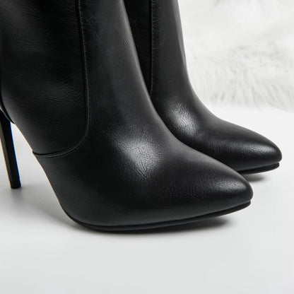 Womens Winter Boots Stiletto High Heels Pointed Toe Thigh High Boots Black Brown Knee High Shoes Fashion Autumn Winter Shoes