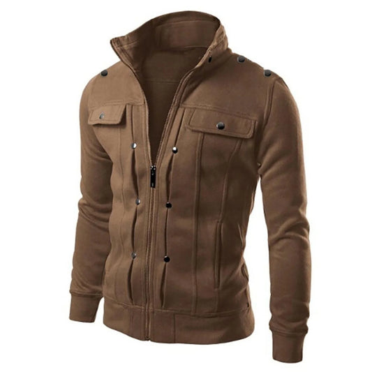 Puffer Jacket Men Men'S Lightweight Jackets Casual Laycollar Jacket Front-Zip Golf Jacket Work Coat Windbreaker with Zip Pockets Coffee,Xxl