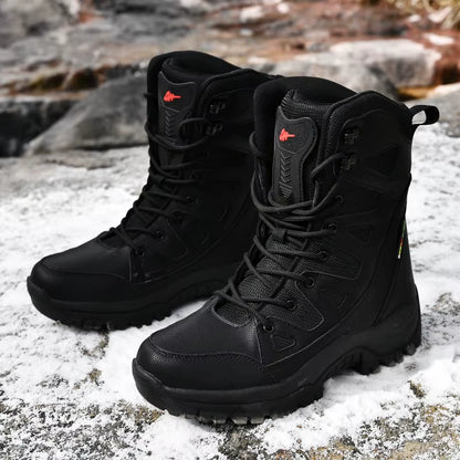 Winter Boots Women Quality PU round Toe Fashion Mid-Calf Motorcycle Boots Warm Plush Platform Shoes Zapatos Para Mujer