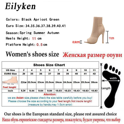 New Style Peep Toe Ankle Boots Stretch Women Fabric Out Breathable Booties Sexy Dance Pole Ladies Pumps Shoes