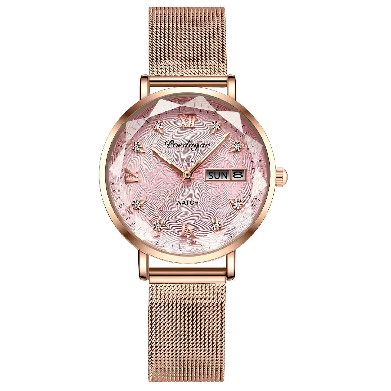 Women Watch Stainless Steel Mesh Rose Gold Simple Waterproof Luminous Ladies Watches Luxury Quartz Elegant
