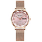 Women Watch Stainless Steel Mesh Rose Gold Simple Waterproof Luminous Ladies Watches Luxury Quartz Elegant