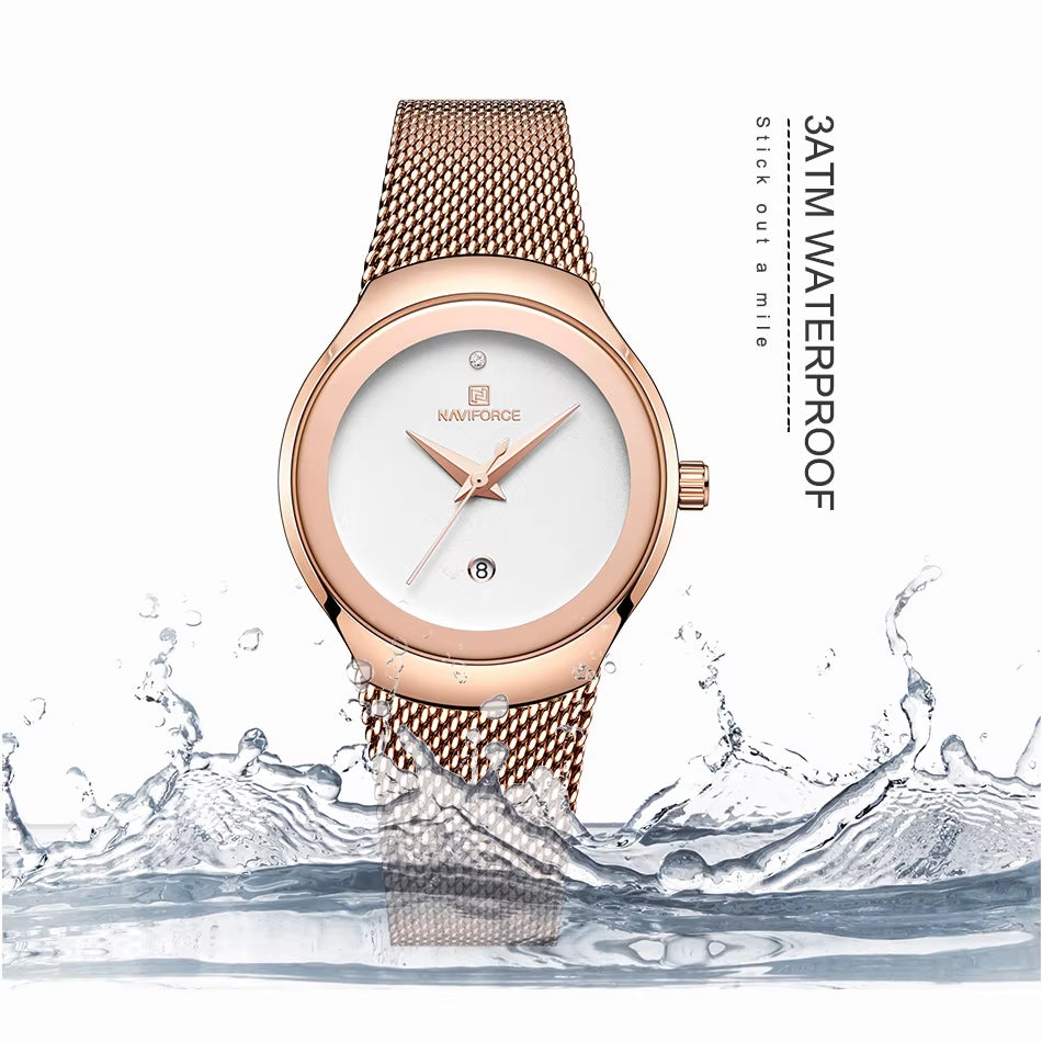 Watch Women Fashion Dress Quartz Watches Lady Stainless Steel Waterproof Wristwatch Simple Girl Clock Relogio Feminino
