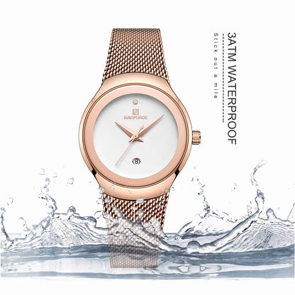 Watch Women Fashion Dress Quartz Watches Lady Stainless Steel Waterproof Wristwatch Simple Girl Clock Relogio Feminino