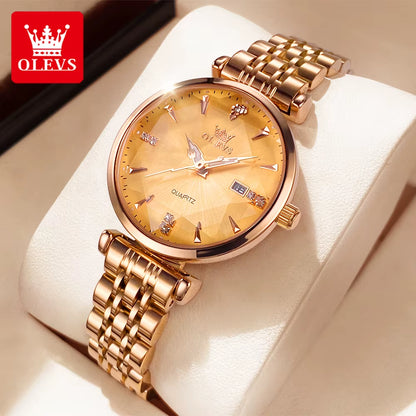 5536 Luxury Brand Elegant Women Watch High Quality Diamond Rose Gold Waterproof Quartz Watch Dress Bracelet Women Reloj