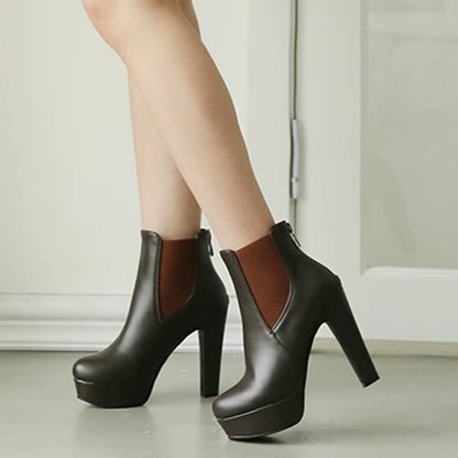 Fashion Women'S Ankle Boots Platform Sexy High Heels Short Boot for Women Black White Heels Party Shoes Ladies Large Size 48 50