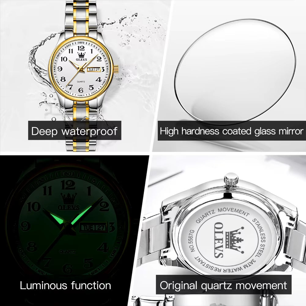 Women'S Wrist Watch Original Luxury Watches for Ladies Waterproof Stainless Steel Quartz Woman Wristwatch Gold 2022 Trend