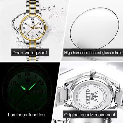 Women'S Wrist Watch Original Luxury Watches for Ladies Waterproof Stainless Steel Quartz Woman Wristwatch Gold 2022 Trend