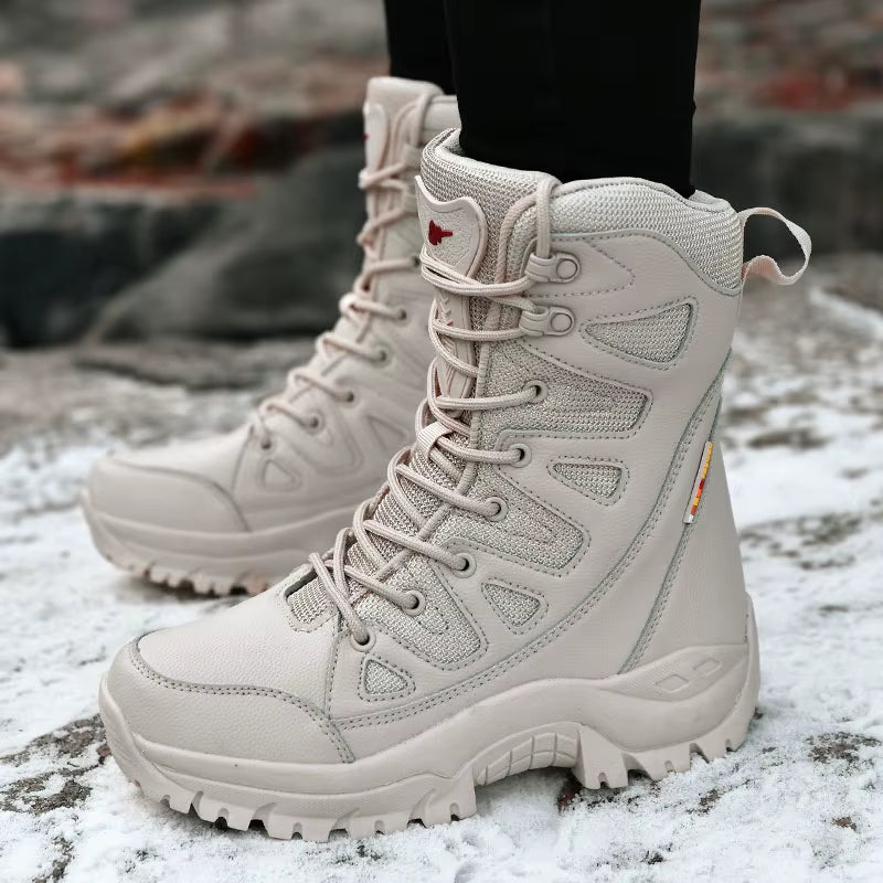 Winter Boots Women Quality PU round Toe Fashion Mid-Calf Motorcycle Boots Warm Plush Platform Shoes Zapatos Para Mujer