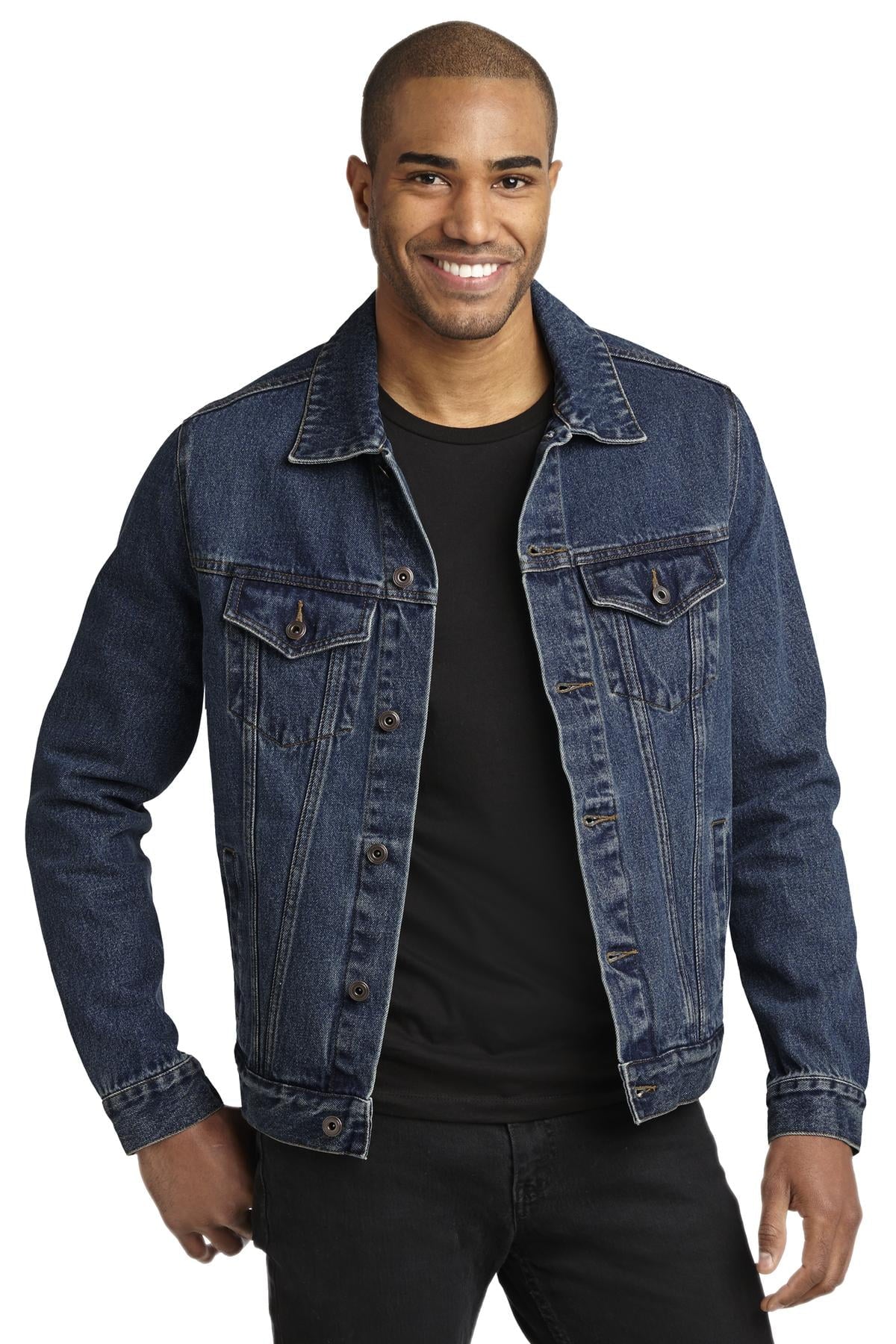Men'S 100% Stonewashed Indigo Denim Jacket