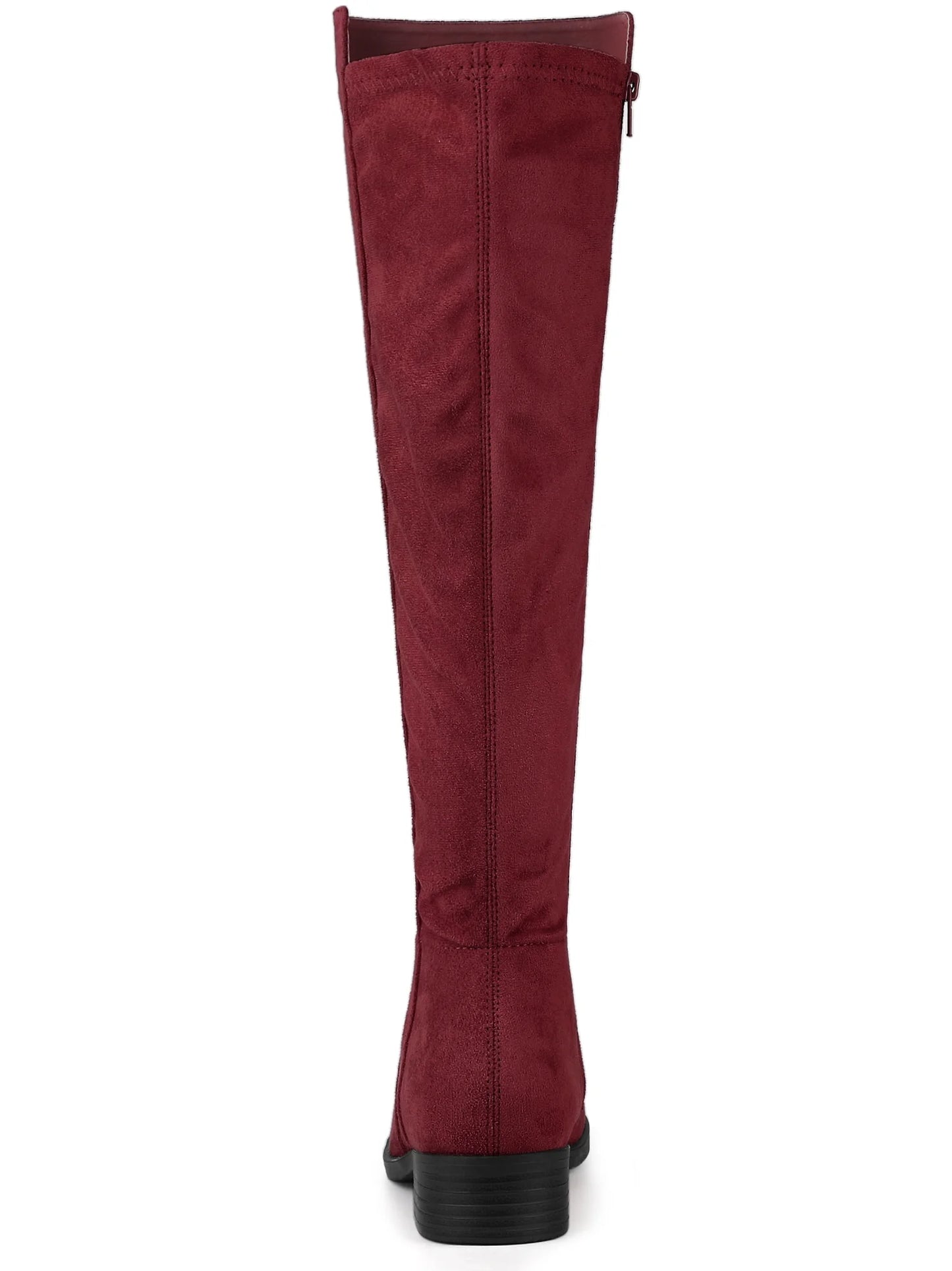 Women'S Side Zipper Block Heels Knee High Boots