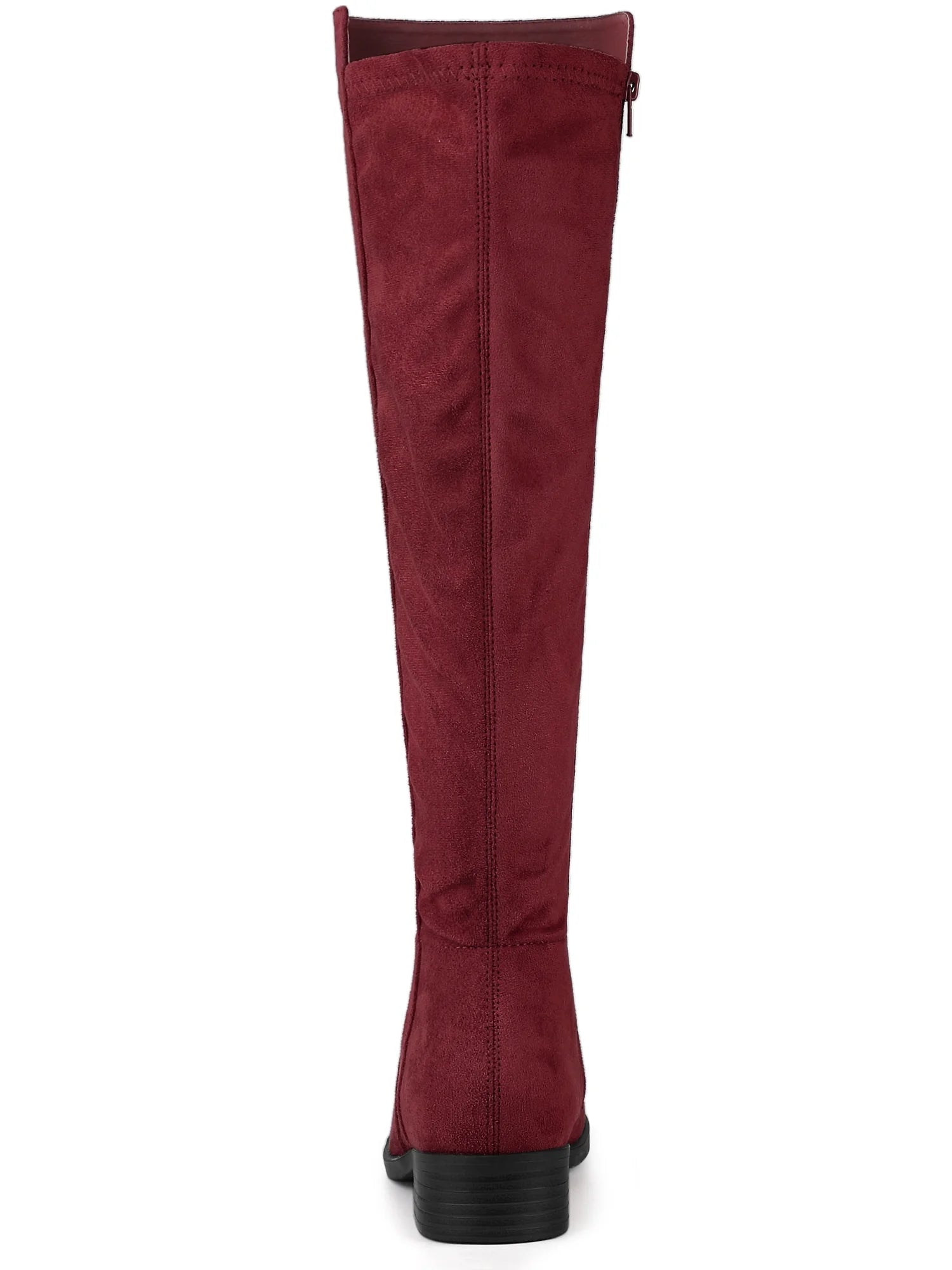 Women'S Side Zipper Block Heels Knee High Boots