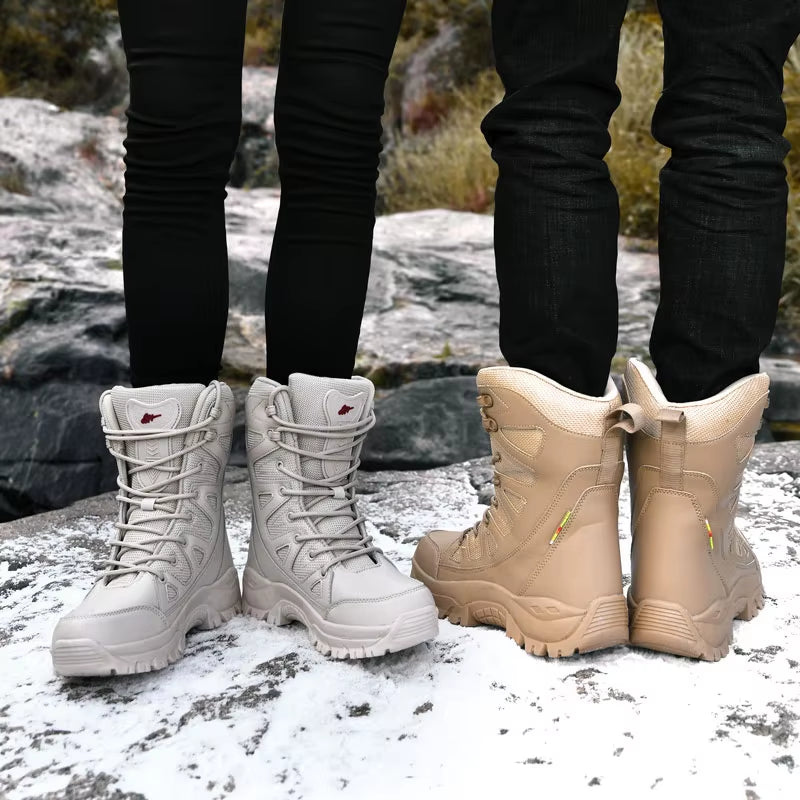 Winter Boots Women Quality PU round Toe Fashion Mid-Calf Motorcycle Boots Warm Plush Platform Shoes Zapatos Para Mujer