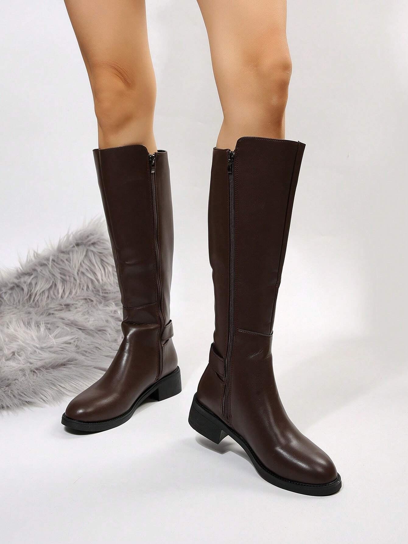 Thigh High Boots for Women 2024 Spring Autumn New Arrivals Winter Plush over the Knee Boots Petite Size