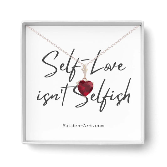 925 Sterling Silver Necklace Red Heart Pendant