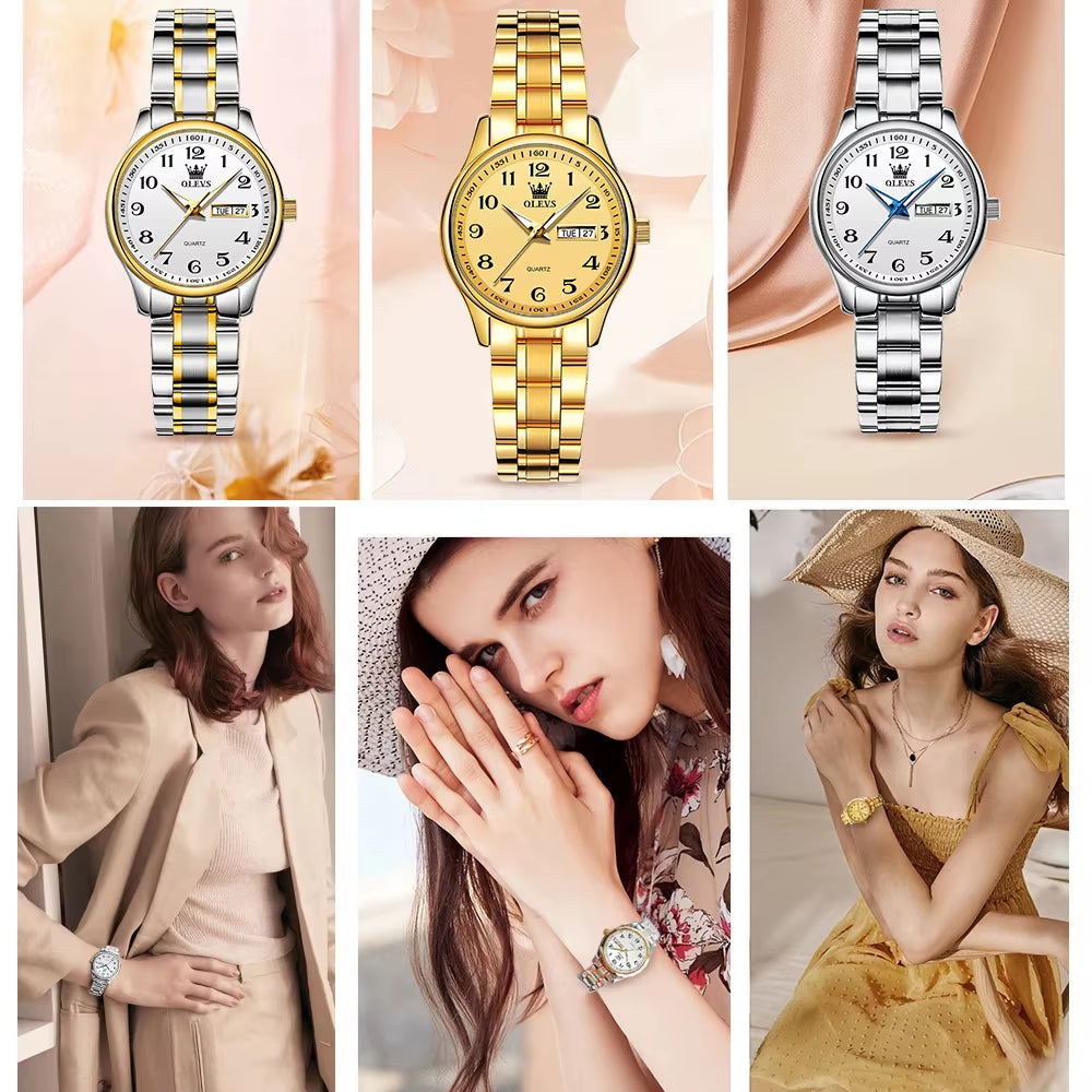 Women'S Wrist Watch Original Luxury Watches for Ladies Waterproof Stainless Steel Quartz Woman Wristwatch Gold 2022 Trend