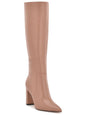 Womens Beige Comfort Danee Pointy Toe Block Heel Zip-Up Leather Boots Shoes 8.5 M WC