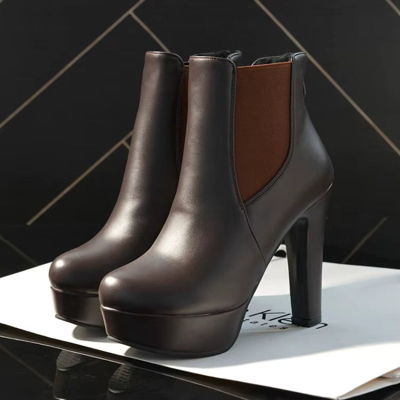 Fashion Women'S Ankle Boots Platform Sexy High Heels Short Boot for Women Black White Heels Party Shoes Ladies Large Size 48 50