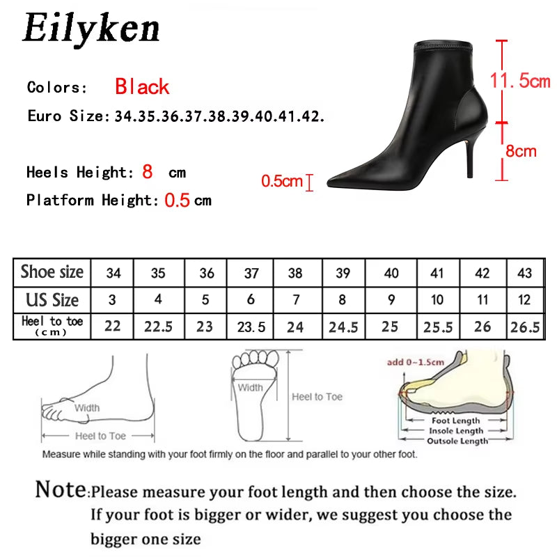2025 New Women Winter Zipper Ankle Boots Sexy Stiletto High Heels Shoes Fashion Pointed Toe Party Ladies Pumps