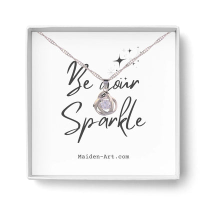 Round Knot Pendant Necklace with Cubic Zirconia