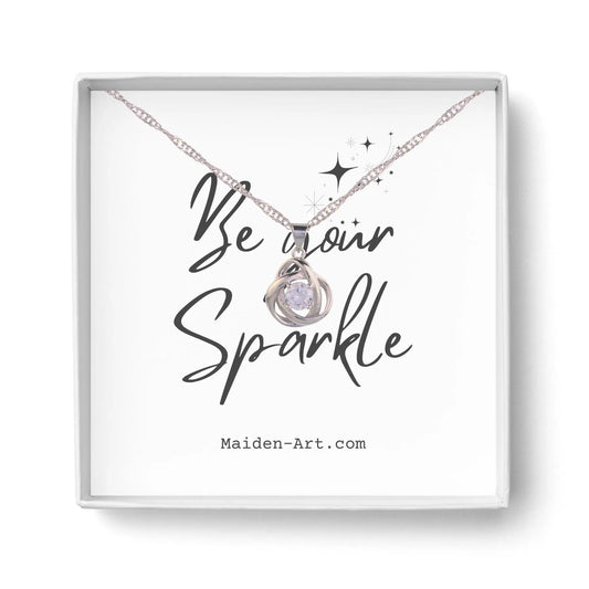 Round Knot Pendant Necklace with Cubic Zirconia