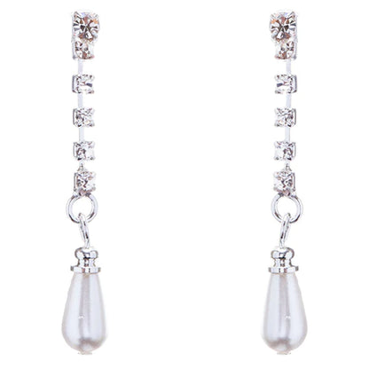 Bridal Wedding Jewelry Set Crystal Rhinestone Pearl DG