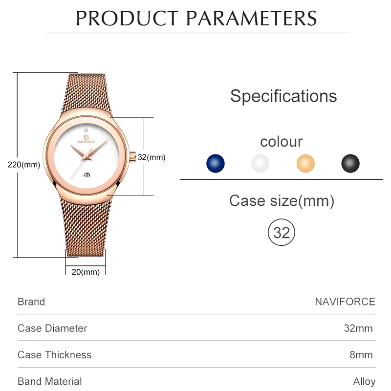 Watch Women Fashion Dress Quartz Watches Lady Stainless Steel Waterproof Wristwatch Simple Girl Clock Relogio Feminino