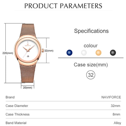 Watch Women Fashion Dress Quartz Watches Lady Stainless Steel Waterproof Wristwatch Simple Girl Clock Relogio Feminino