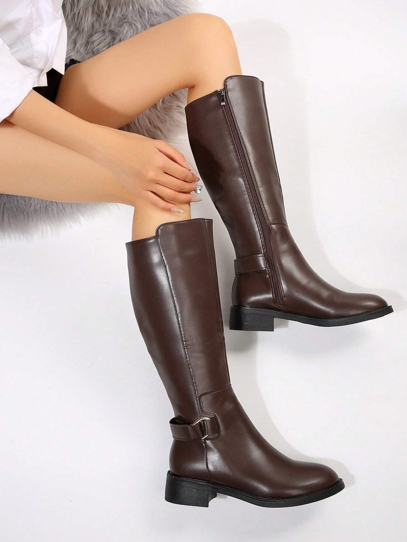 Thigh High Boots for Women 2024 Spring Autumn New Arrivals Winter Plush over the Knee Boots Petite Size