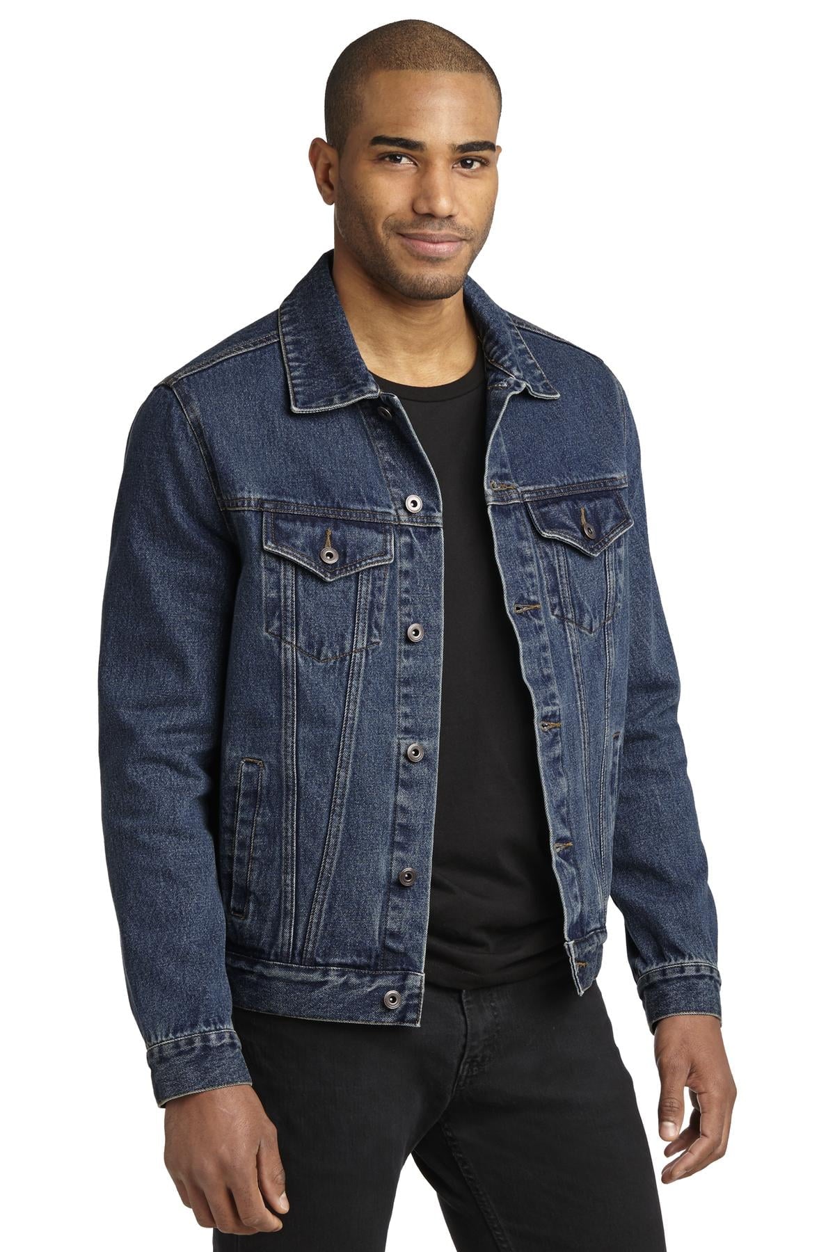 Men'S 100% Stonewashed Indigo Denim Jacket