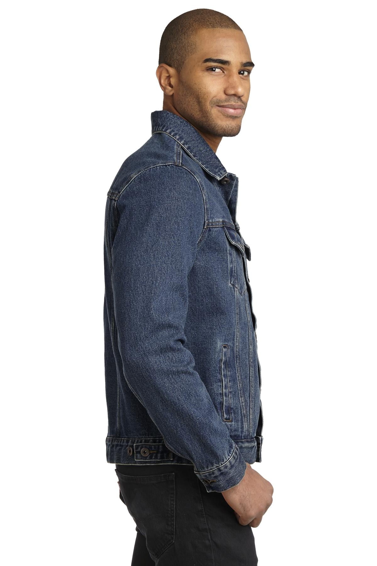 Men'S 100% Stonewashed Indigo Denim Jacket