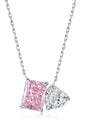 Double Stone Pendant Sterling Silver Necklace