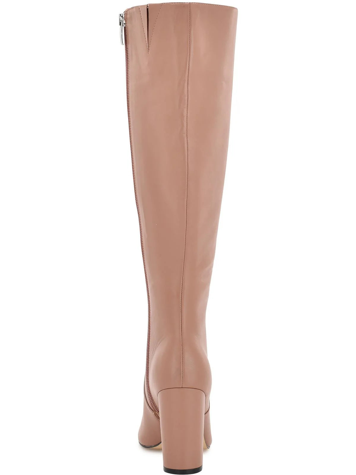 Womens Beige Comfort Danee Pointy Toe Block Heel Zip-Up Leather Boots Shoes 8.5 M WC