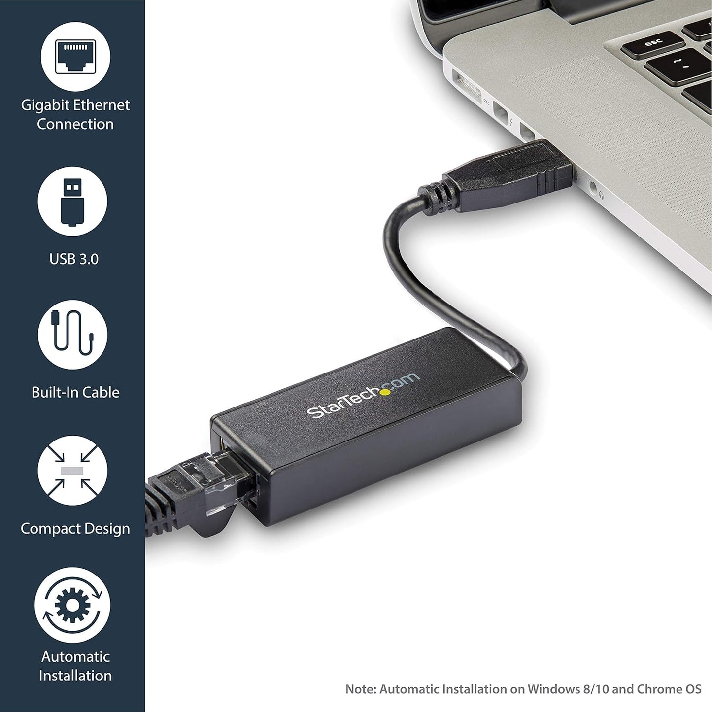 USB 3.0 to Gigabit Ethernet NIC Network Adapter - USB to RJ45 for 10/100/1000 Network