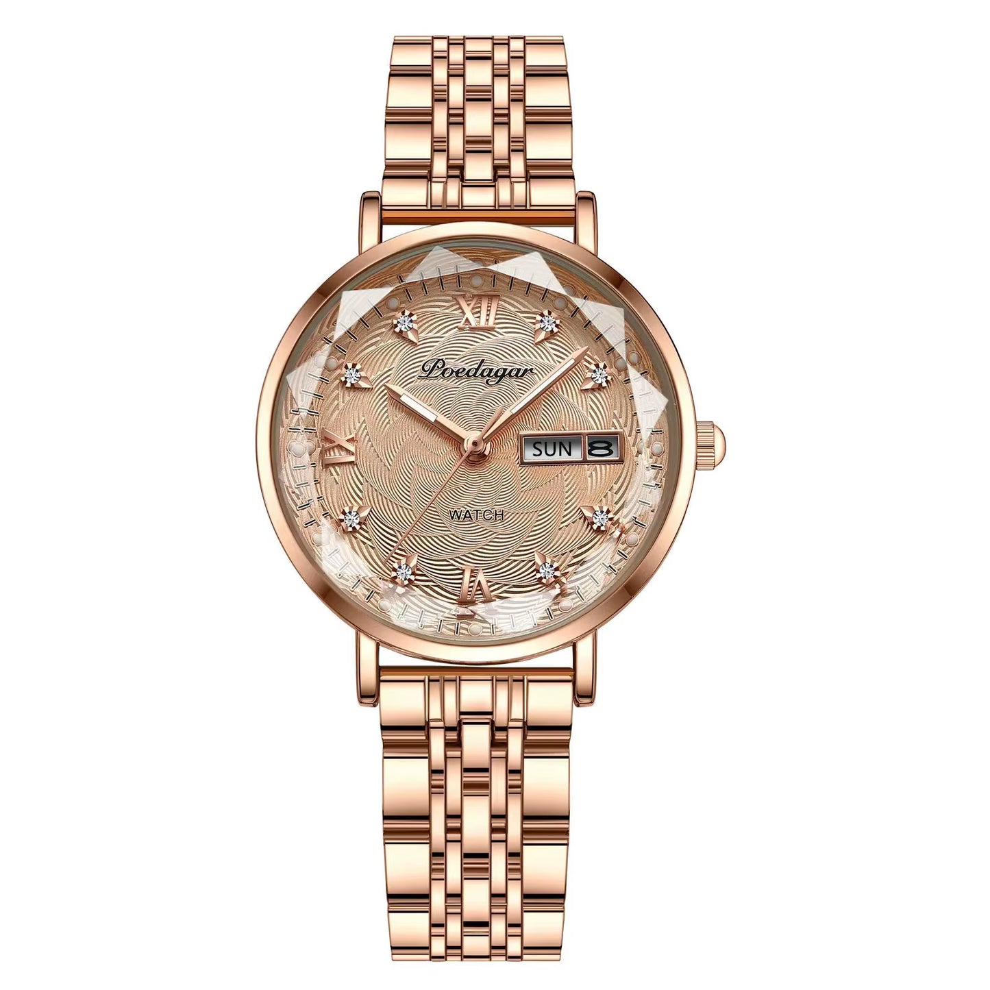 Women Watch Stainless Steel Mesh Rose Gold Simple Waterproof Luminous Ladies Watches Luxury Quartz Elegant