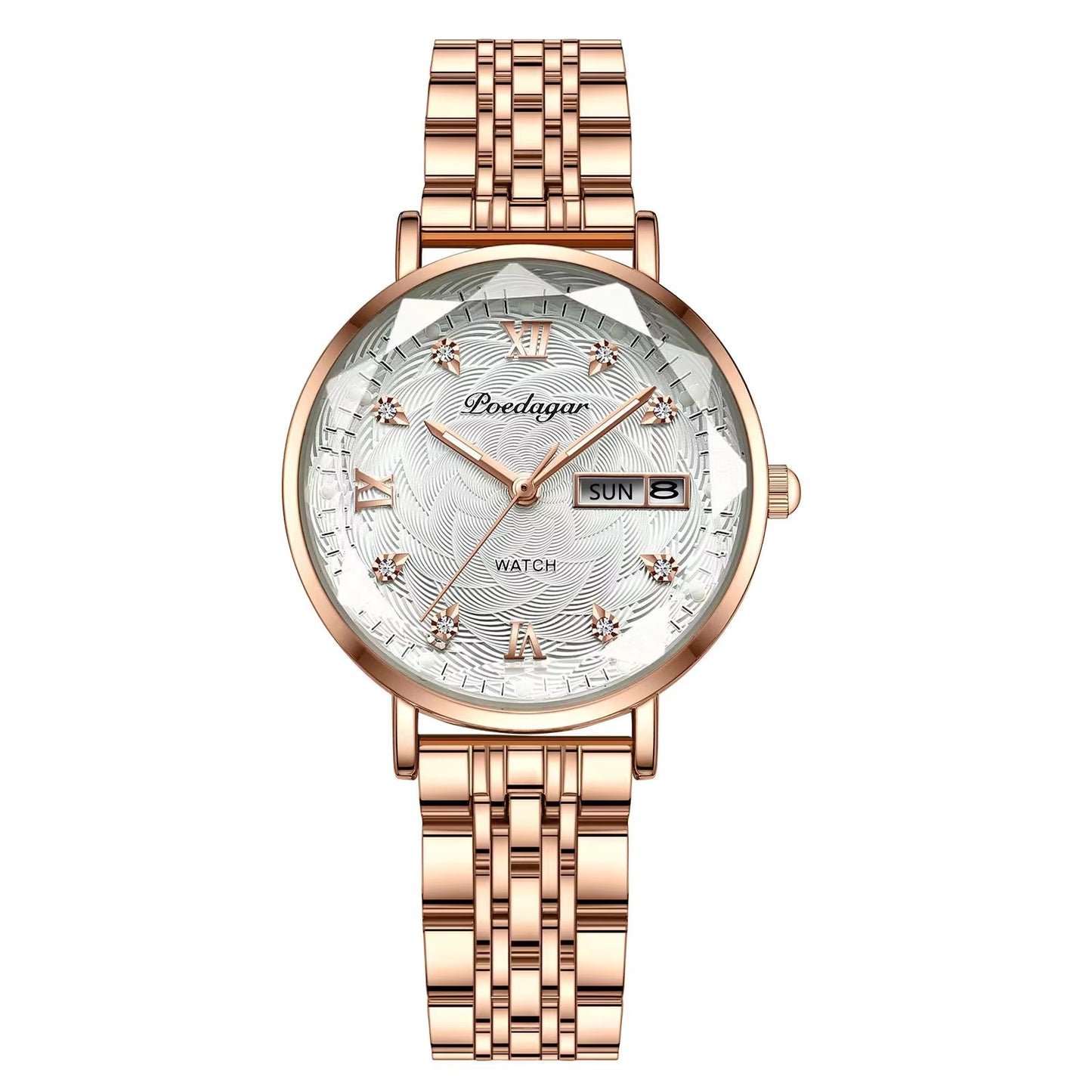 Women Watch Stainless Steel Mesh Rose Gold Simple Waterproof Luminous Ladies Watches Luxury Quartz Elegant