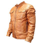 9637-XL New Mens Genuine Sheep Skin Leather Fashion Jacket 2 Buttoned Chest Pocket - Brown, Extra Large