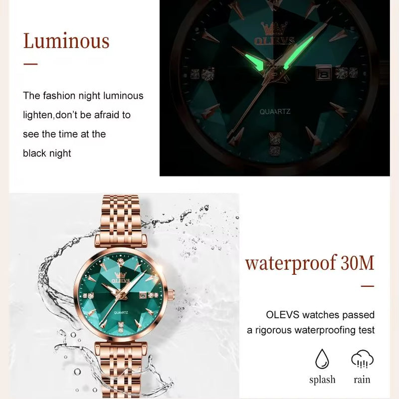 5536 Luxury Brand Elegant Women Watch High Quality Diamond Rose Gold Waterproof Quartz Watch Dress Bracelet Women Reloj