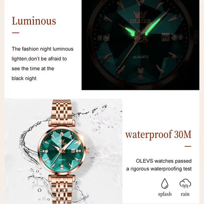 5536 Luxury Brand Elegant Women Watch High Quality Diamond Rose Gold Waterproof Quartz Watch Dress Bracelet Women Reloj