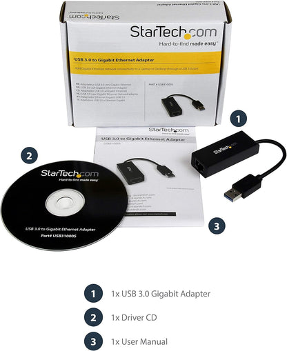 USB 3.0 to Gigabit Ethernet NIC Network Adapter - USB to RJ45 for 10/100/1000 Network