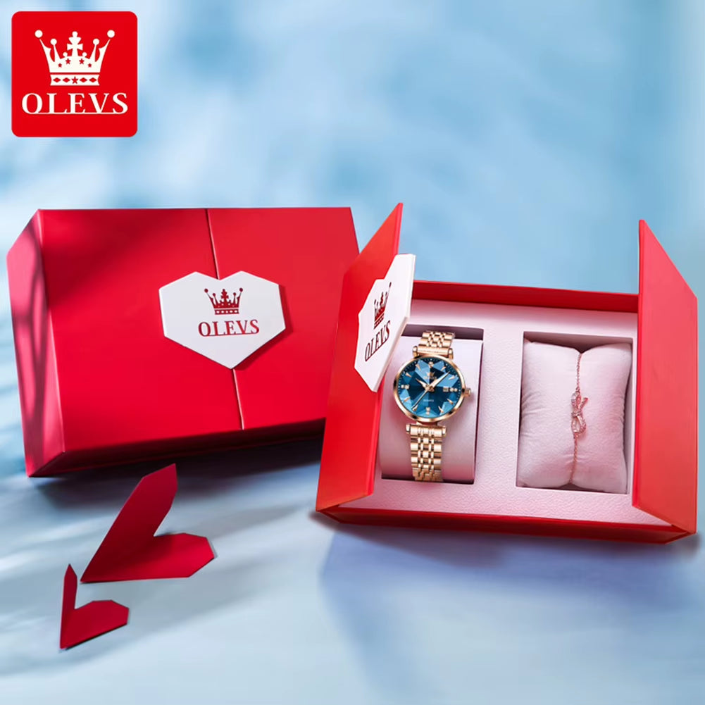 5536 Luxury Brand Elegant Women Watch High Quality Diamond Rose Gold Waterproof Quartz Watch Dress Bracelet Women Reloj