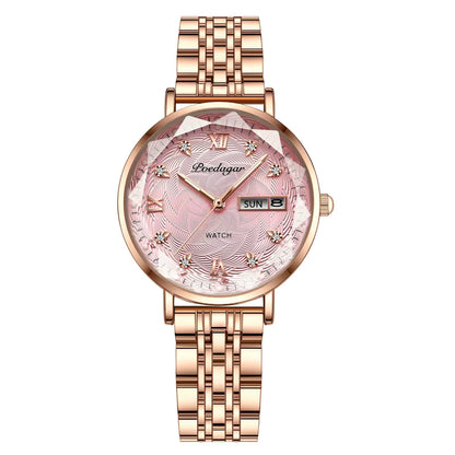 Women Watch Stainless Steel Mesh Rose Gold Simple Waterproof Luminous Ladies Watches Luxury Quartz Elegant