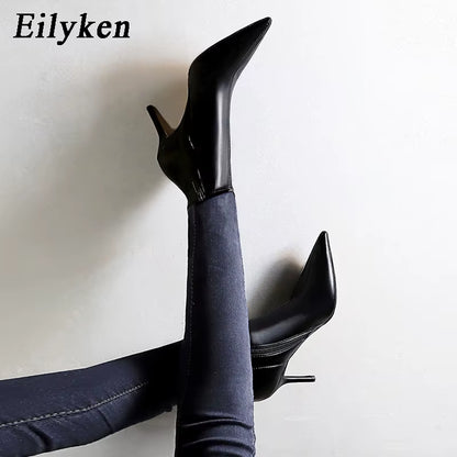 2025 New Women Winter Zipper Ankle Boots Sexy Stiletto High Heels Shoes Fashion Pointed Toe Party Ladies Pumps