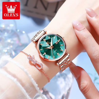 5536 Luxury Brand Elegant Women Watch High Quality Diamond Rose Gold Waterproof Quartz Watch Dress Bracelet Women Reloj