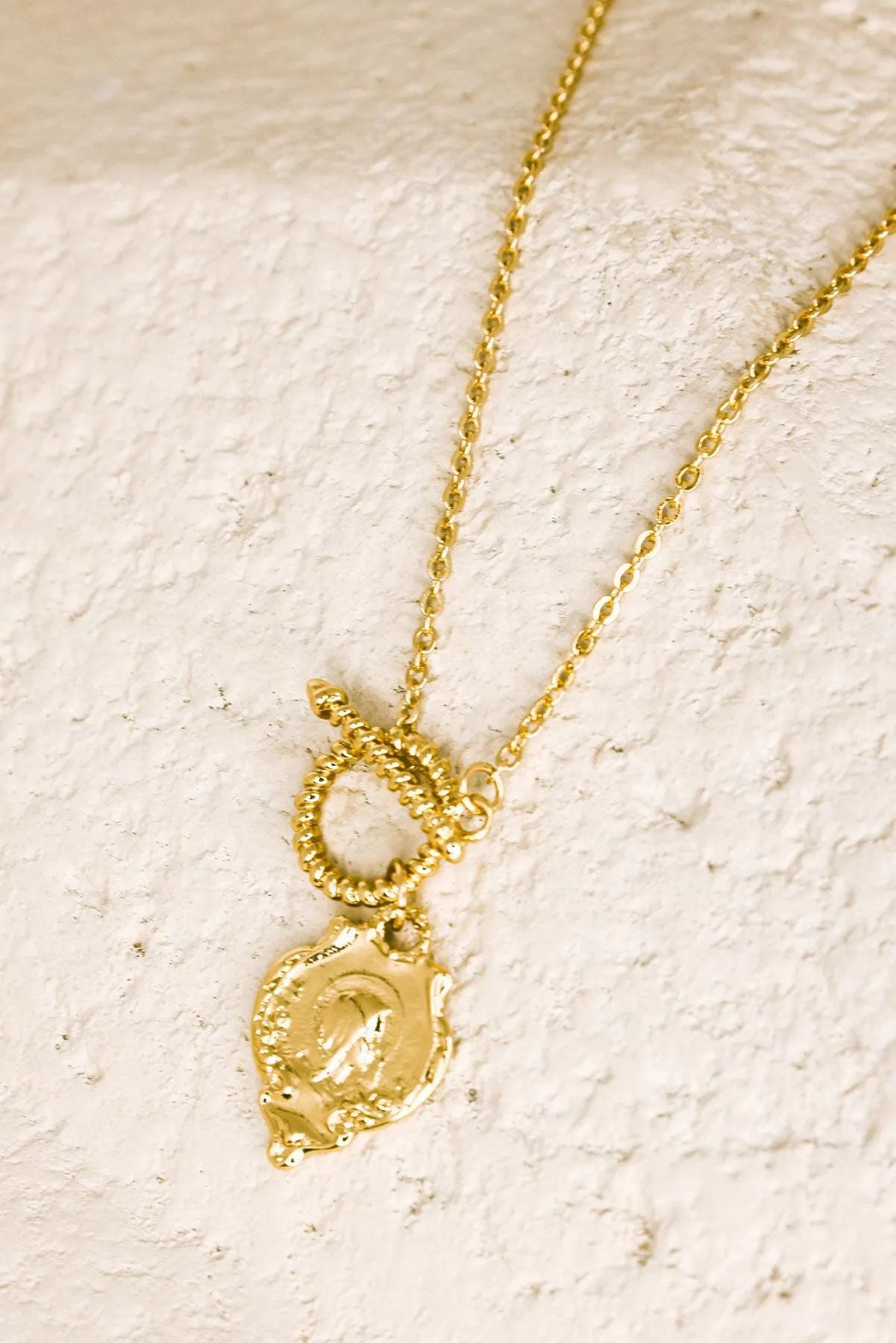 Chic Long Medallion Necklace with Lobster Clasp